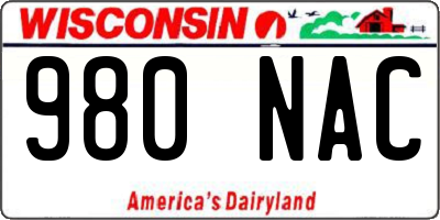 WI license plate 980NAC