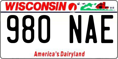 WI license plate 980NAE