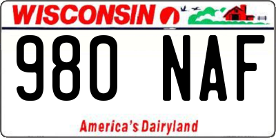WI license plate 980NAF