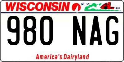 WI license plate 980NAG