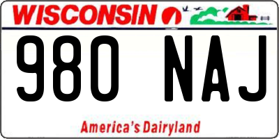 WI license plate 980NAJ