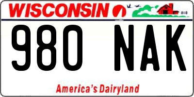 WI license plate 980NAK