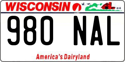 WI license plate 980NAL