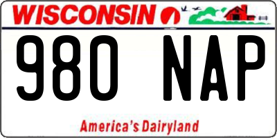 WI license plate 980NAP