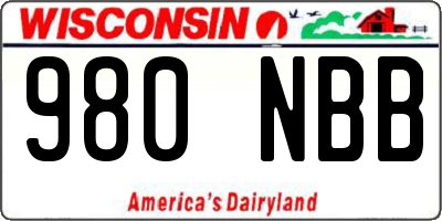 WI license plate 980NBB