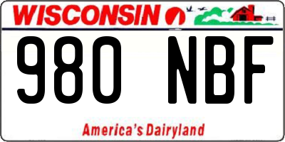 WI license plate 980NBF