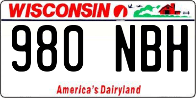 WI license plate 980NBH