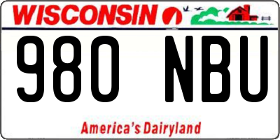 WI license plate 980NBU