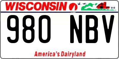 WI license plate 980NBV