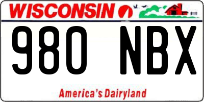 WI license plate 980NBX