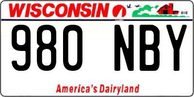 WI license plate 980NBY