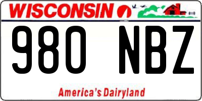 WI license plate 980NBZ