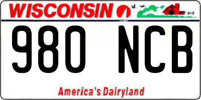 WI license plate 980NCB