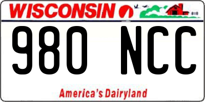 WI license plate 980NCC