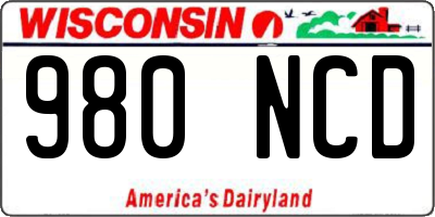 WI license plate 980NCD