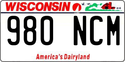 WI license plate 980NCM