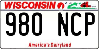 WI license plate 980NCP