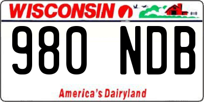 WI license plate 980NDB