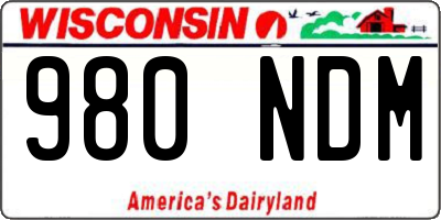 WI license plate 980NDM