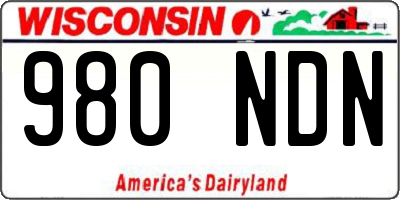 WI license plate 980NDN