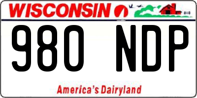 WI license plate 980NDP