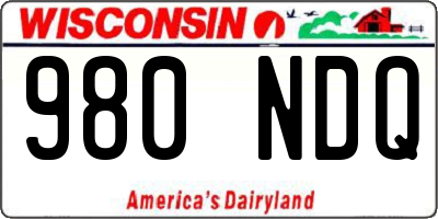 WI license plate 980NDQ