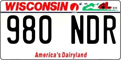 WI license plate 980NDR