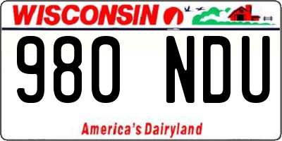 WI license plate 980NDU