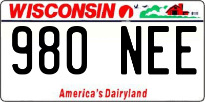 WI license plate 980NEE