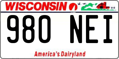 WI license plate 980NEI