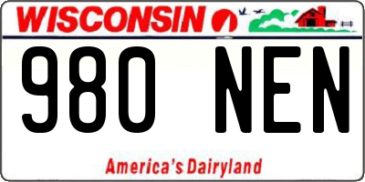 WI license plate 980NEN