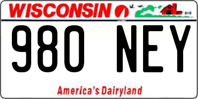 WI license plate 980NEY