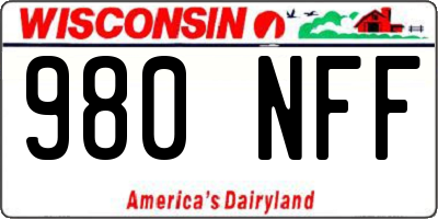 WI license plate 980NFF