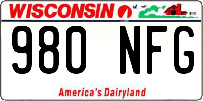 WI license plate 980NFG