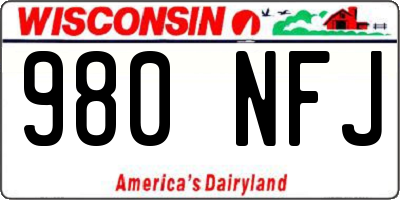 WI license plate 980NFJ