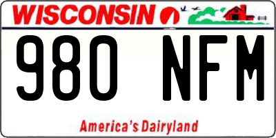 WI license plate 980NFM