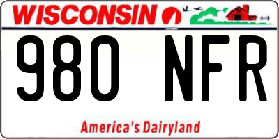 WI license plate 980NFR