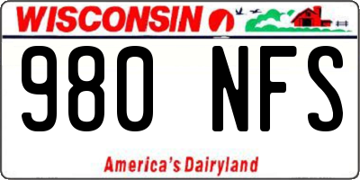 WI license plate 980NFS