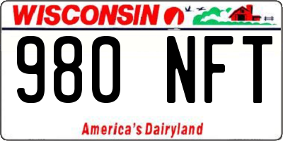 WI license plate 980NFT