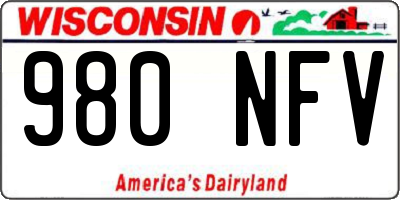 WI license plate 980NFV