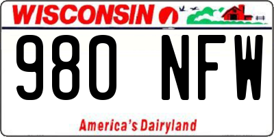 WI license plate 980NFW