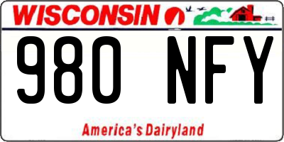 WI license plate 980NFY