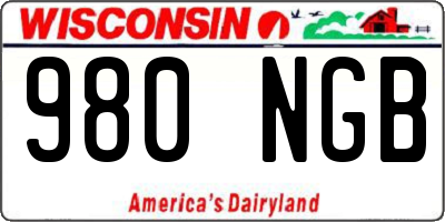 WI license plate 980NGB