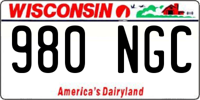 WI license plate 980NGC