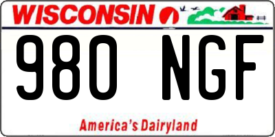 WI license plate 980NGF