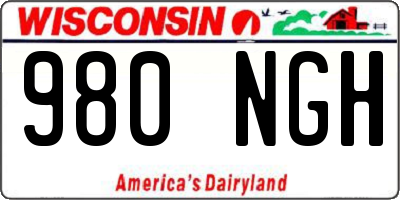 WI license plate 980NGH
