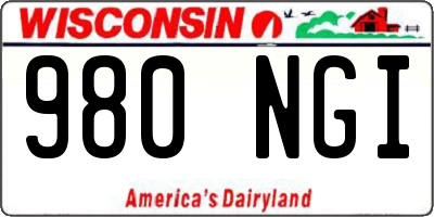 WI license plate 980NGI