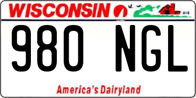 WI license plate 980NGL