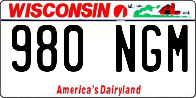 WI license plate 980NGM