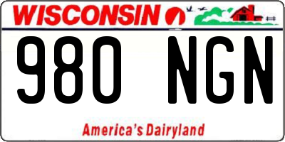 WI license plate 980NGN